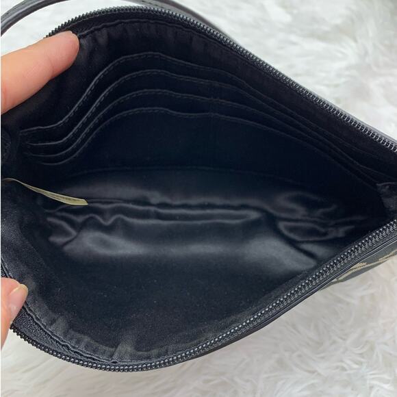 y2k COACH Black Signature Canvas Mini Purse / Wristlet with Card Slots - Picture 8 of 13